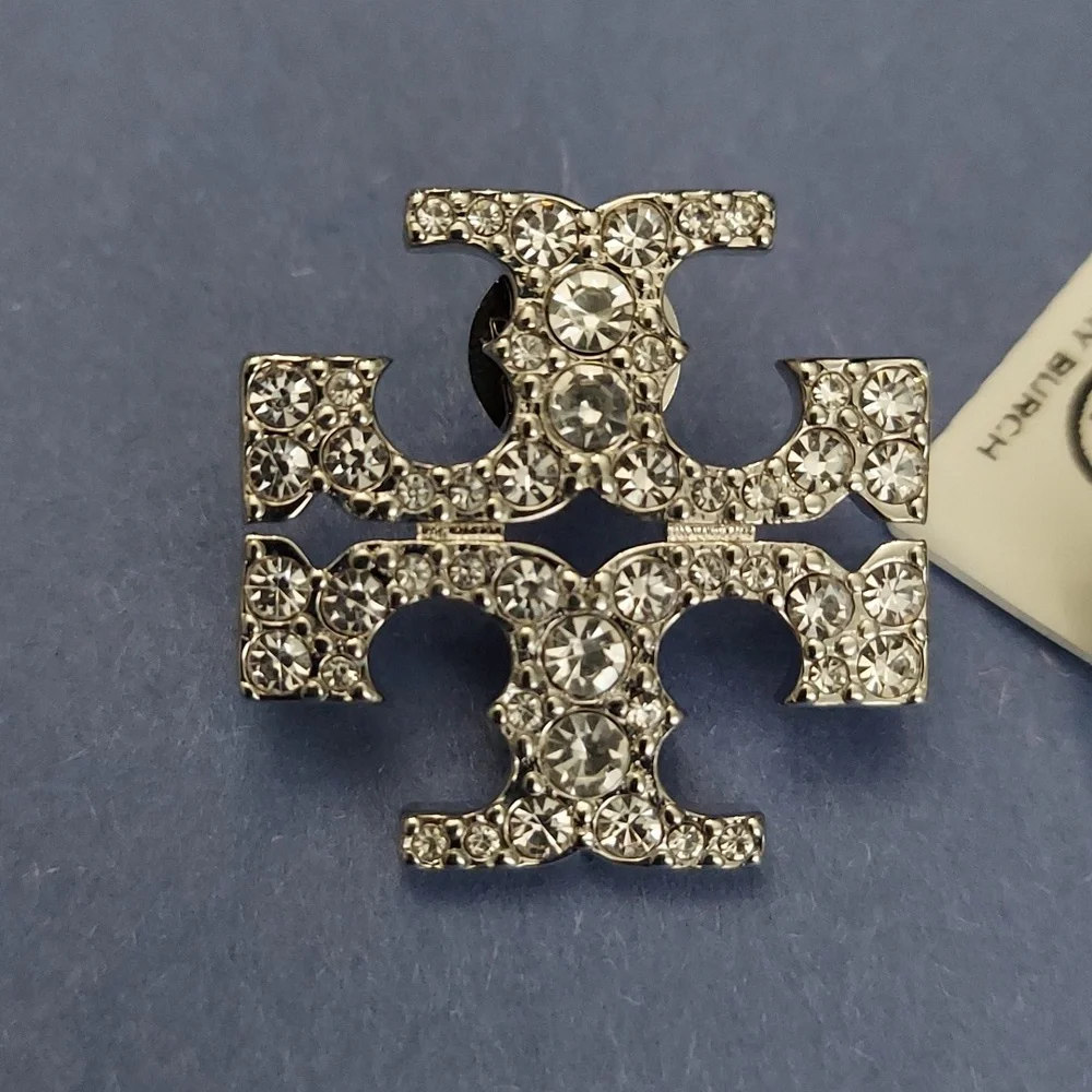 Tory Burch Pave Classic Stud Earrings - Picture 2 of 6